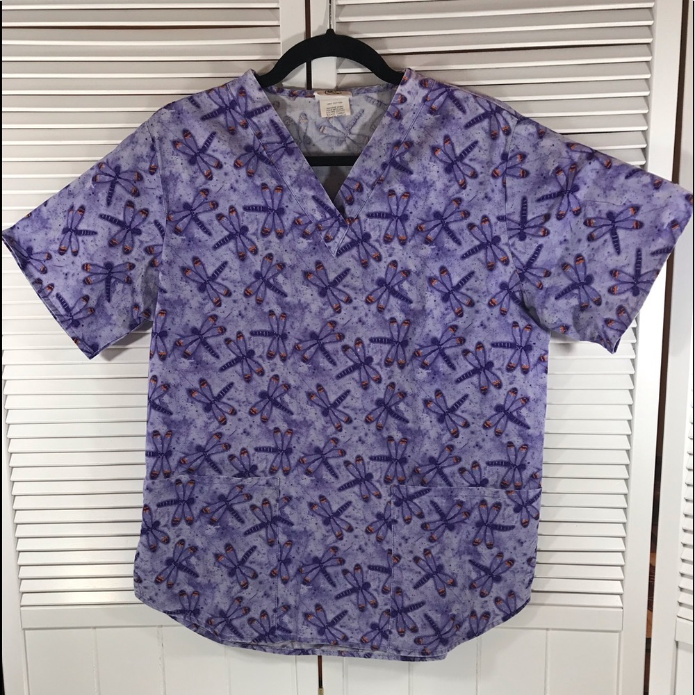 Scrub Top Sz XS Dragonfly’s